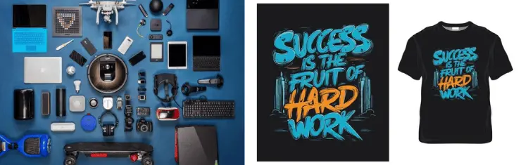 electronic gadgets and t shirt design.